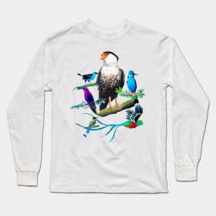 Caracara Tropical Exotic Birds Collection Long Sleeve T-Shirt